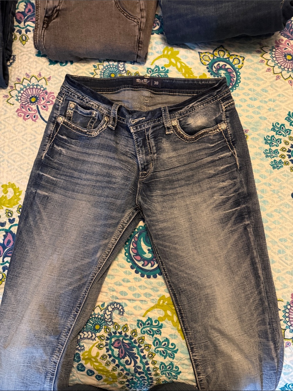 Miss Me Washed Gray Skinny Jeans